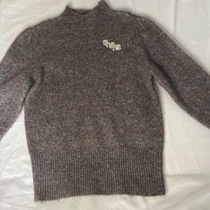 Marled Gray Cowl Neck Sweater